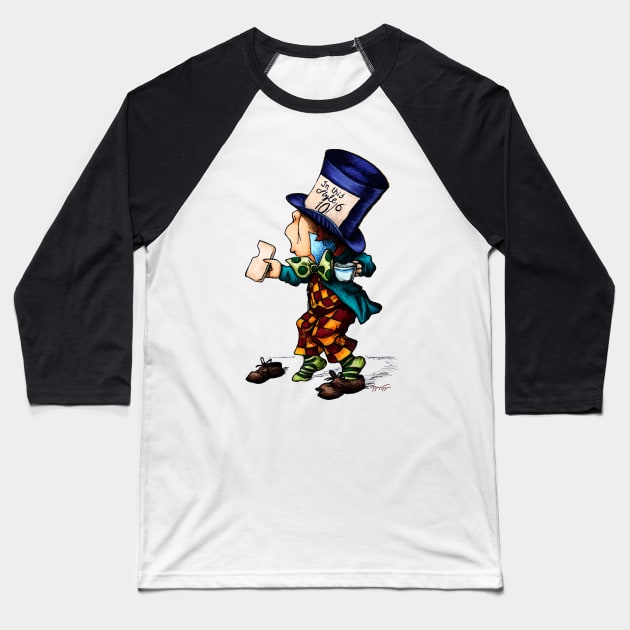 Vintage mad hatter with bright colors, from Alices adventures in wonderland tale Baseball T-Shirt by NadiaChevrel